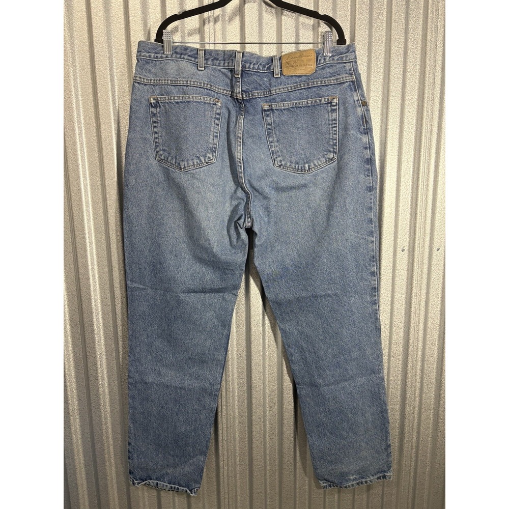 Eddie Bauer Vintage 90s Men Jeans 38x32 Light Wash Straight Leg Denim High Rise - Picture 7 of 8